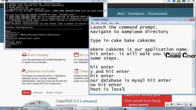 Creating first app with Cake PHP in WAMP смотреть онлайн