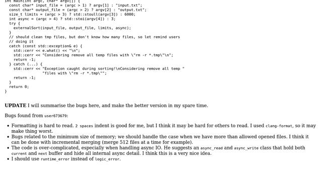 External sorting with async read and write смотреть онлайн