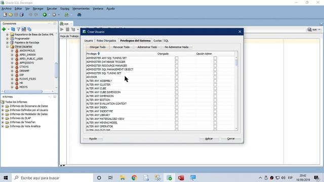 Crear Usuarios en Oracle con el Usuario Sys смотреть онлайн