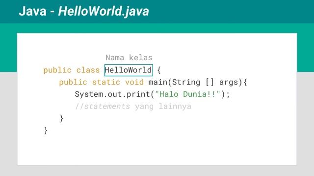 Java : Penjelasan Singkat code/syntax HelloWorld.java смотреть онлайн