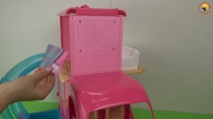 Авто домик для куклы Барби с мебелью. Распаковка игрушек для девочек  Barbie Pop Up Camper 2015