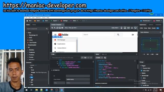 Create Youtube Template With Bootstrapstudio - Step 2 (Aside Menu) смотреть онлайн