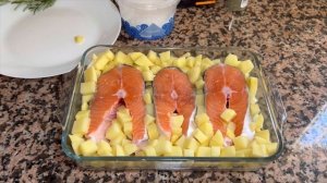 Сёмга с картофелем в сливочном соусе в духовке #рыба #вторыеблюда #вдуховке #redfish #pescador