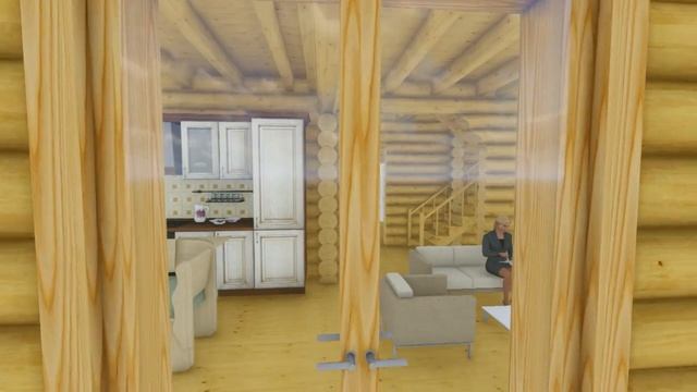 Проект дома из оцилиндрованного бревна 9,5 на 12,5, до 200 квадратов смотреть онлайн