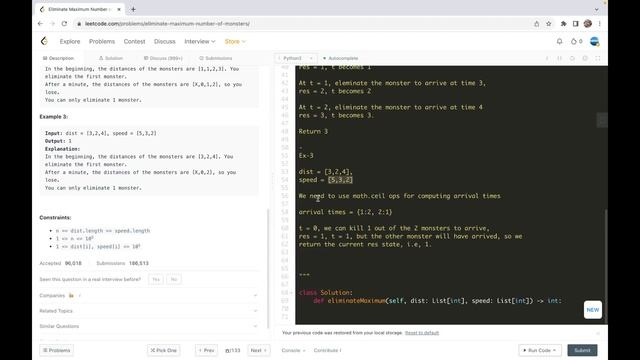 leetcode 1921 Eliminate Maximum Number of Monsters incremental Counting based on arrival times смотреть онлайн