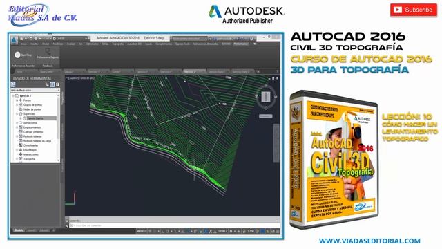 AutoCAD Civil 3D 2016 Curso | Tutorial Topografía: Lección 10 смотреть онлайн
