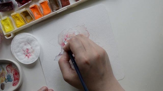 Рисуем розу акварелью / Rose watercolor paint смотреть онлайн