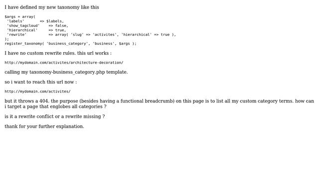 Wordpress: How can i fix a 404 error when targeting custom taxonomy slug ? смотреть онлайн