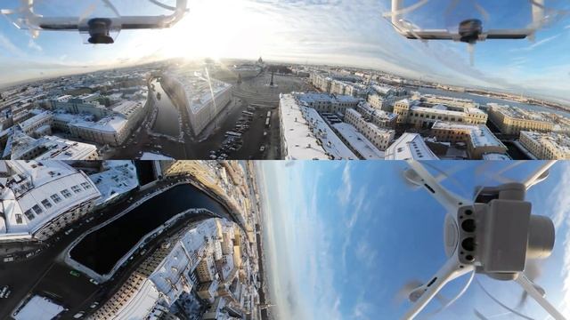 Полет с панорамной камерой от реки Мойки до Дворцовой площади смотреть онлайн