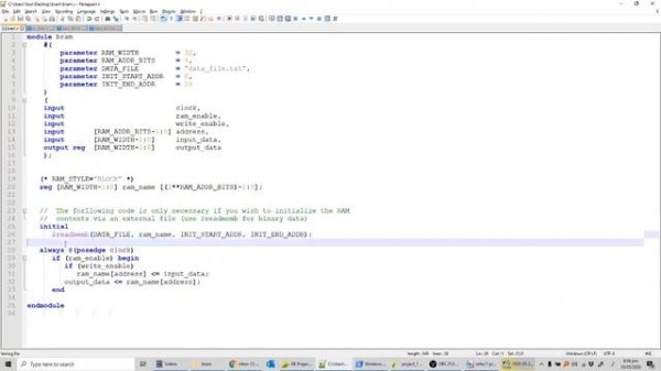 FPGA Block RAM (BRAM) Verilog code