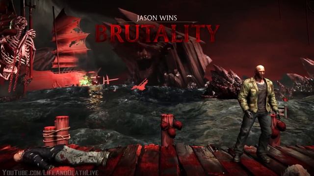 Mortal Kombat X - Jason Voorhees NO MASK Intro, X Ray, Victory Pose, All Fatalities/Brutalities смотреть онлайн