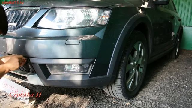 Защита радиатора SKODA OCTAVIA (III Scout) 2013-н.в. (Черный) - strelka11.ru смотреть онлайн