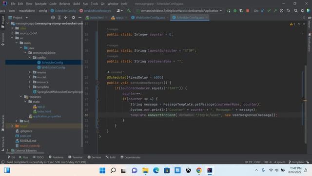Messaging application through WebSocket in Spring Boot смотреть онлайн