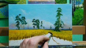 Пишем картину по мотивам И.Шишкина «Рожь» Как нарисовать поле рожь пшеницу art