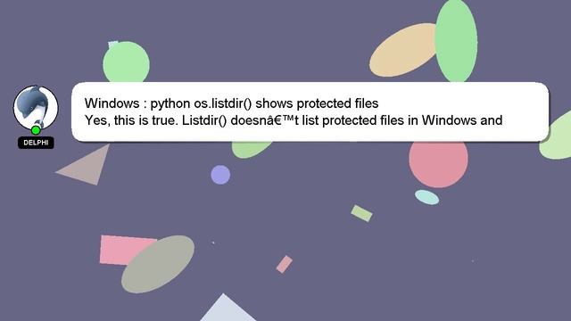 Windows : python os.listdir() shows protected files смотреть онлайн