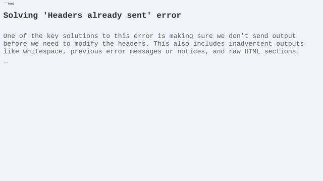 Solving the "Headers already sent" error in PHP смотреть онлайн