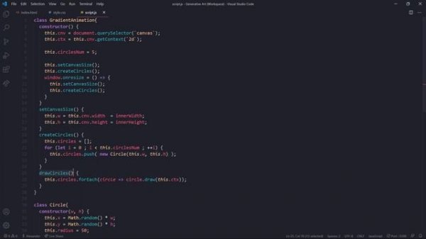 Canvas JavaScript | Blurred gradient animation