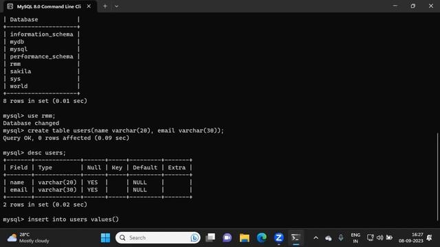 MySQL Demonstration - Creating Database | SQL Commands - CREATE, INSERT and SELECT смотреть онлайн