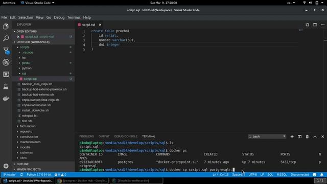 Ejecutar Script en postgreSQL dentro de un contenedor смотреть онлайн