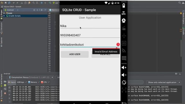 SQLite CRUD - Sample project for Android смотреть онлайн
