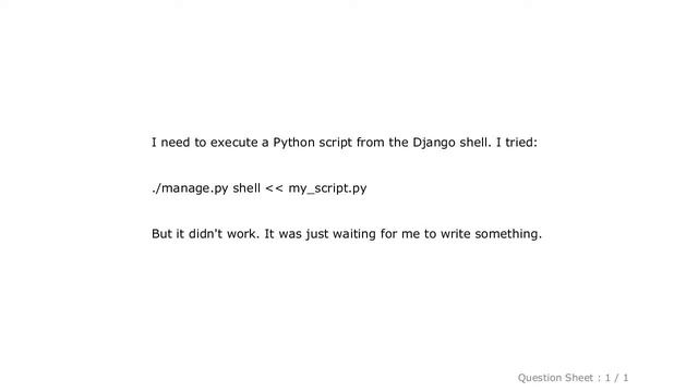 Django : How to execute a Python script from the Django shell? смотреть онлайн