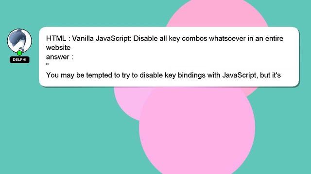 HTML : Vanilla JavaScript: Disable all key combos whatsoever in an entire website смотреть онлайн