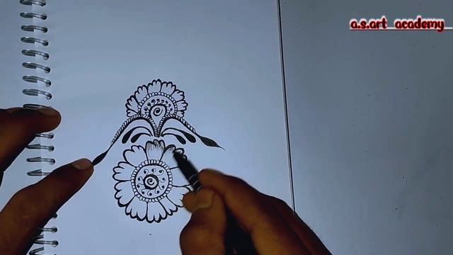 mendi design pen sketch drawing step by step | Easy drawing beautiful design by a.s.art_academy смотреть онлайн