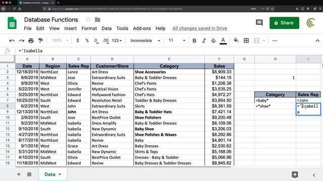Google Sheets - Database Functions смотреть онлайн