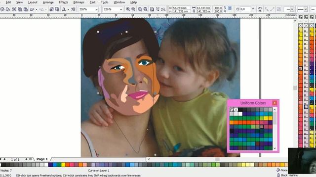 рисование в корел дроу 11 (портрет в стиле поп арт) смотреть онлайн