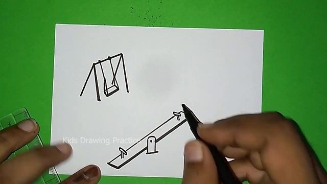 EASY PARK DRAWING | How to Draw Playground | Park Side Scenery Drawing | School Project смотреть онлайн