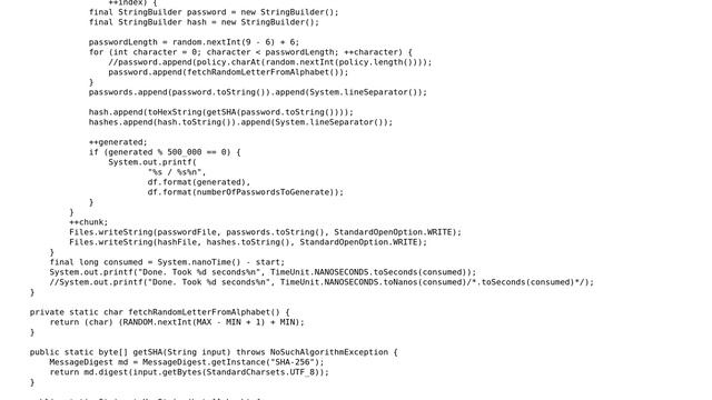 Code Review: Generating millions of hashes sha256 and random String in Java смотреть онлайн