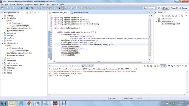 Introduction to Java Selenium webdriver using Chrome with an example смотреть онлайн