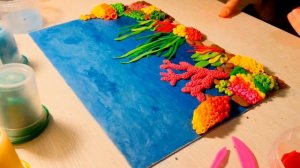 Пластилинография. Рисование пластилином. Картина из пластилина "Морские глубины"