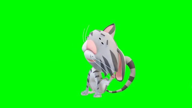 Copyright Free 3D funny cat Green Screen Effect | Chroma Key | Royalty Free | cat green screen | смотреть онлайн