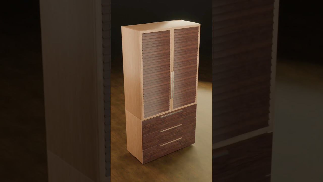 3D шкаф для моего кабинета #blender3d смотреть онлайн
