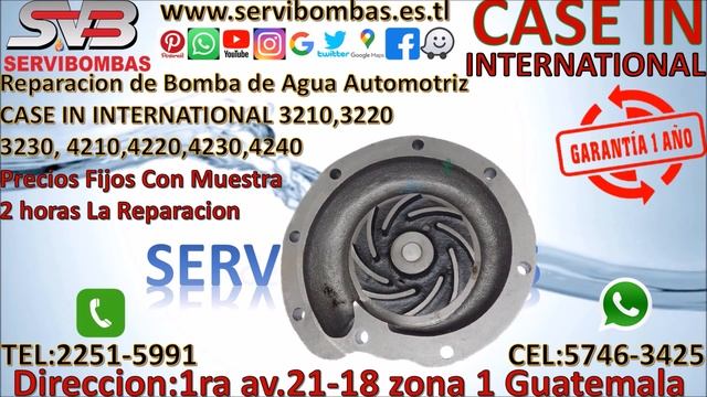 Reparacion de bomba de agua automotriz Case in international 3210, 3220 ,3230, 4210, 4240 Guatemala смотреть онлайн
