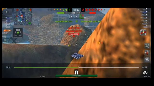 WoT Blitz -FV215b 183 Разящий. Как за 4 попадания взять мастера. смотреть онлайн