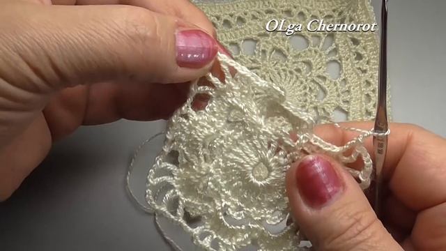 Openwork square CROCHET MOTIF Квадрат крючком по старинное кружево смотреть онлайн