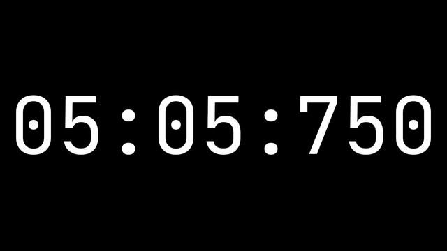 Countdown Timer 10 Minutes, 34 Seconds [10:34:000] - White On Black With Milliseconds