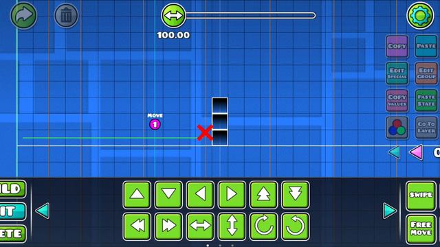 как сделать движущийся блок в Geometry dash и невидимый, move и alpha смотреть онлайн
