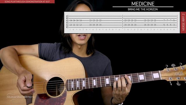 Medicine Guitar Tutorial - Bring Me The Horizon Guitar Lesson 🎸|TABS + No Capo + Guitar Cover| смотреть онлайн