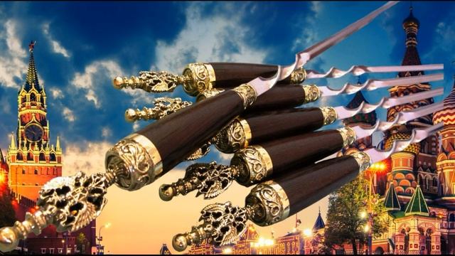 Шампуры Россия 6 шт., кожаный чехол на Ваш выбор, рукоять — венге и латунь смотреть онлайн