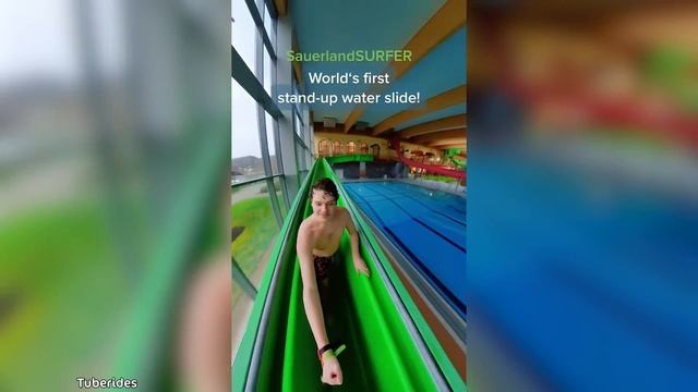 he got stuck in tight water slide.. смотреть онлайн