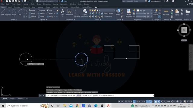 Copy Command in AutoCAD Bangla Tutorial ǀǀ How to use Copy Command in AutoCAD ǀǀ tg's study смотреть онлайн