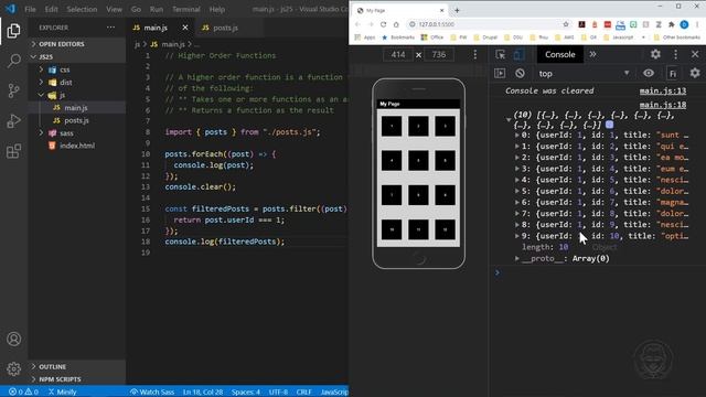 Higher Order Functions Javascript | forEach, filter, map, and reduce functions смотреть онлайн