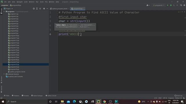Find ASCII Value of Character || python || смотреть онлайн