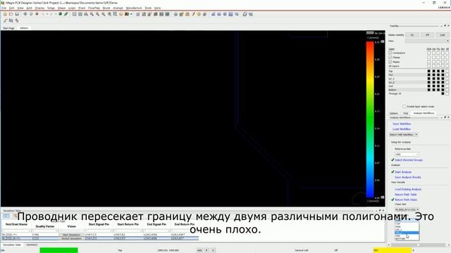 Возвратные токи - визуализация в Cadence Allegro 17.2 смотреть онлайн