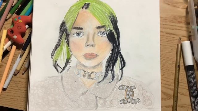 Sketch to final product - Billie Eillish - by me - read pinned comment смотреть онлайн