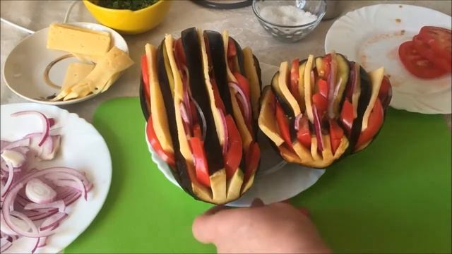 Баклажаны "Павлин"-запеченные в духовке. смотреть онлайн