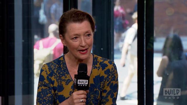 Lesley Manville Admires The Writing On 